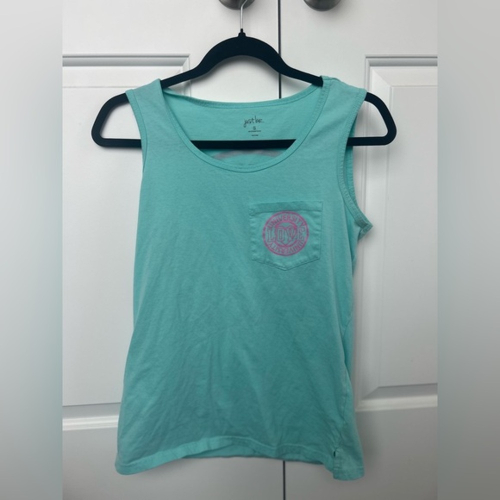 Just Be Aqua Blue Casual Muscle Tank | Small